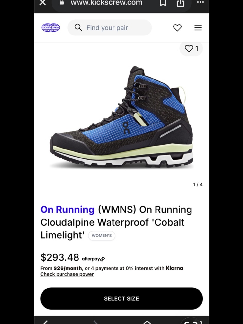 On Running Women's Waterproof Hiking Boot in Cobalt & Limelight 9.5 w / 8 m new